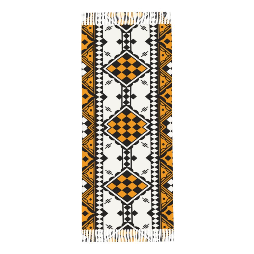 Amazigh Foutha Kabyle Scarf Wrap Women Long Winter Warm Tassel Shawl Unisex Mediterranean Geometric Scarves