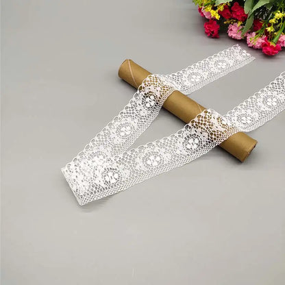 Wholesale 10 Yards White Lace Ribbon Lace Trim Fabric DIY Embroidered Lace trimmings for Sewing Accessories African Fringe Lace