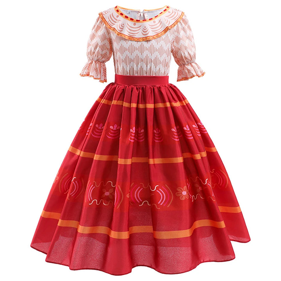 Girls Dolores Costume Kids Encanto Cosplay Princess Dress Children Birthday Carnival Party Vestido Madrigal Clothes Holiday Gift