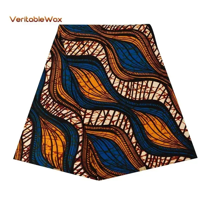 African Wax Prints Fabric New veritablewax 2022 Ankara Bazin High Quality 6 Yards African Fabric For Party Dress A-8