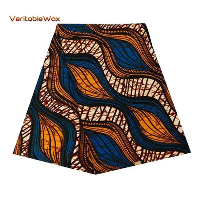 African Wax Prints Fabric New veritablewax 2022 Ankara Bazin High Quality 6 Yards African Fabric For Party Dress A-8