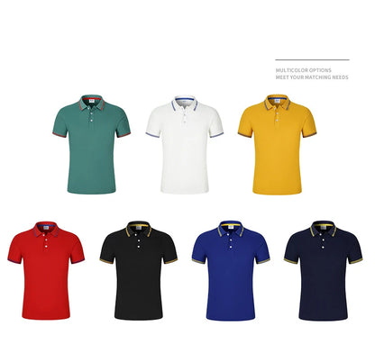 Men Polo T-shirt Logo Customizable Golf Hombre Polos 50% Cotton Daily Smart Casual Clothing Summer Autumn Lapel Top Personalized