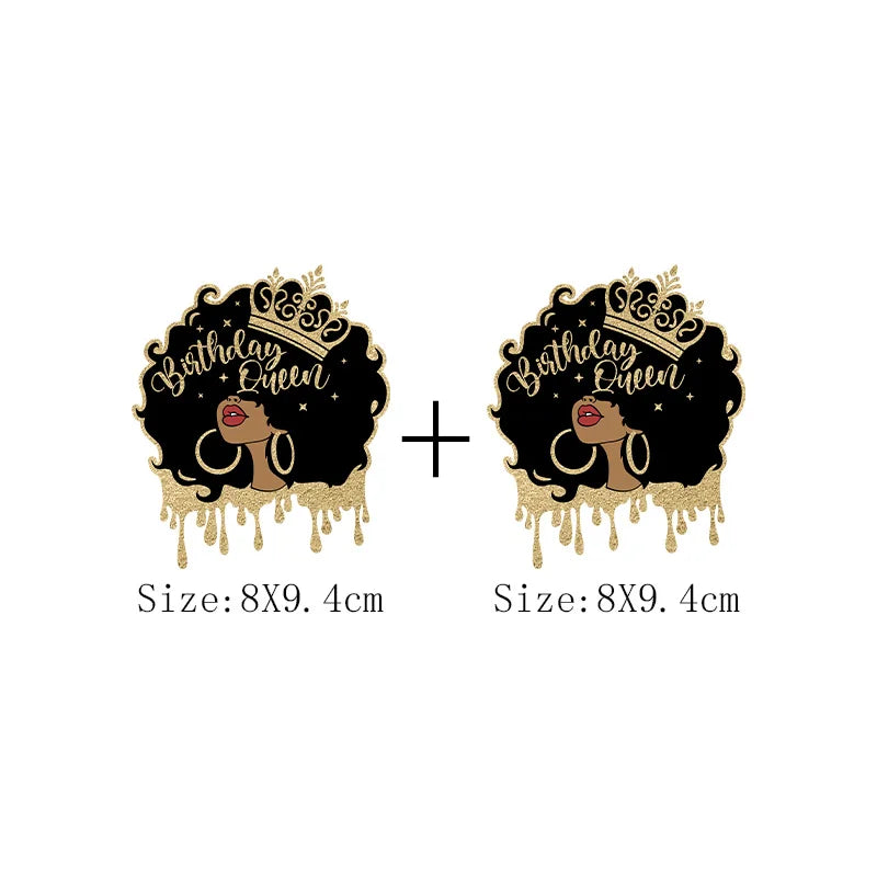 Afro Women Heat Transfer Patch For Clothing Fashion Black Girl DIY T-Shirt Hoodie Iron On Patch On Men And Women Clothes Sticker