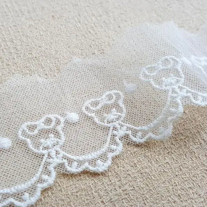 Width:4.2cm(1.68”inch) Little Bear Cotton Mesh Embroidery Lace Fashion Laces Sewing Accessories Decorative (SS-4360)