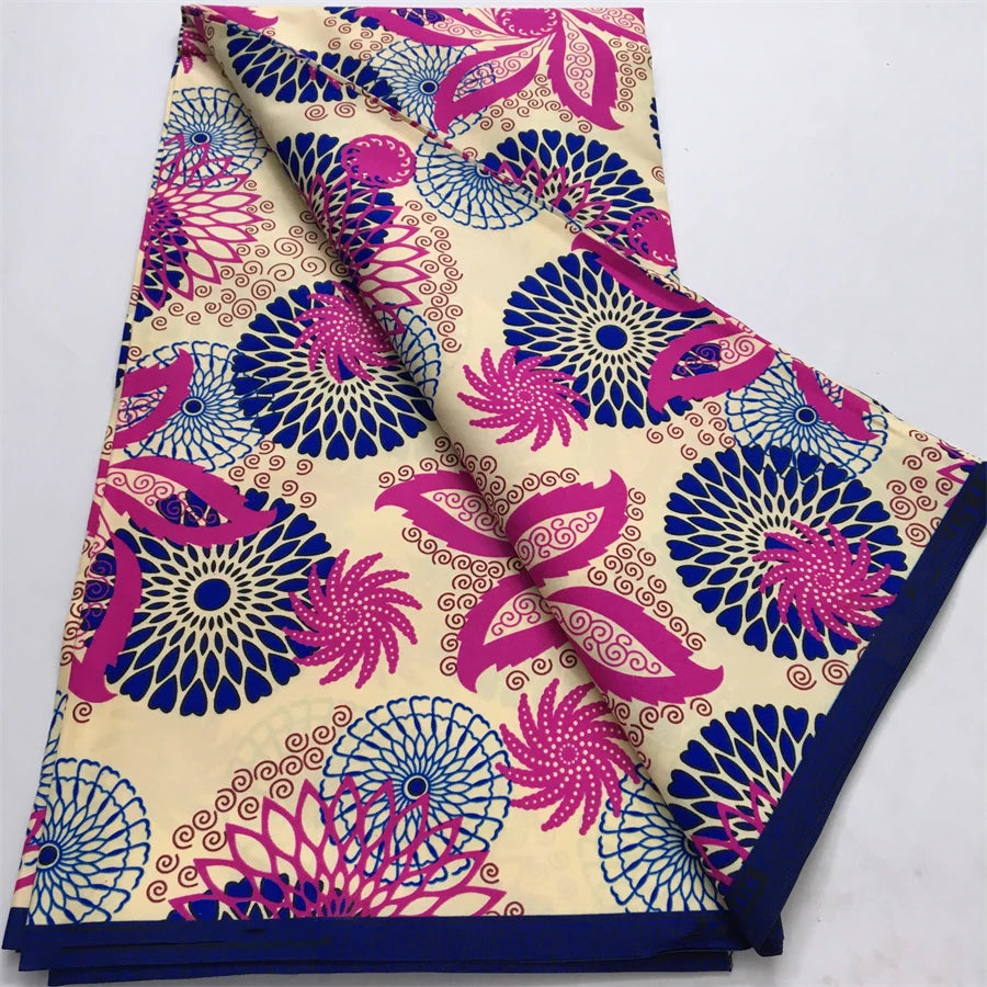 2024 Newest Nigerian Ankara African Polyester Material Wax Fabric DIY Print Sewing Tissu Textile Material For Women Dresses