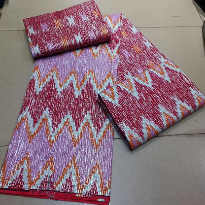 KENTE 4+2YARD 2024 Latest Design 6 Yards/lot African Fabric Gold Powder Ankara 100% Cotton Farbic For Sewing Wax Print Fabric