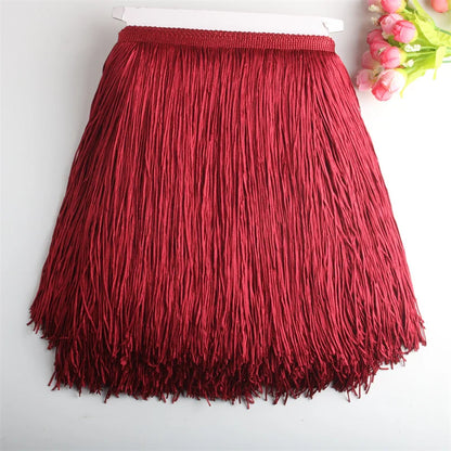 Wholesale 10 Meters 50CM Long Lace Fringe Trim Tassel Fringe Trimming For Diy Latin Dress Stage Clothes Accessories Lace Ribbon