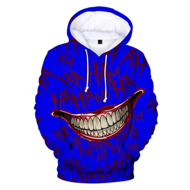 Haha joker 3D Print Sweatshirt Hoodies Men/Women Hip Hop Funny Autumn Streetwear Thin Style Oversized Hoodie For Couples Clothes