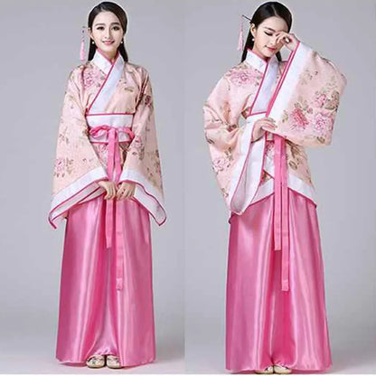 Hanfu Children 2023 Chinese Costume Kids Flower Girl Dresses Traditonal Stage Wear Women Dance Costume Adult Fairy Dress