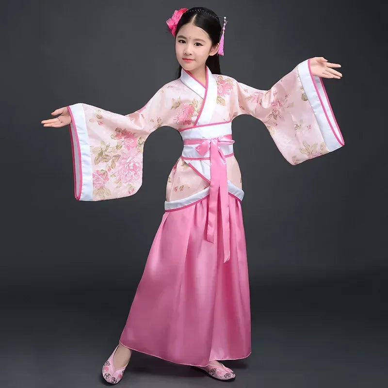 Ancient Costume Dance Girl Set Performance Show Child Clothing Cosplay Princess Chinese Traditional Dress for Girls Hanfu Dress