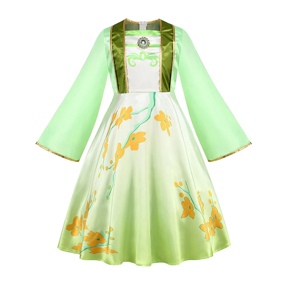 Kids Mulan Cosplay Princess Dress Girls Chinese Style Hanfu Traditional Costume Children Birthday Carnival Party Fairy Clothing