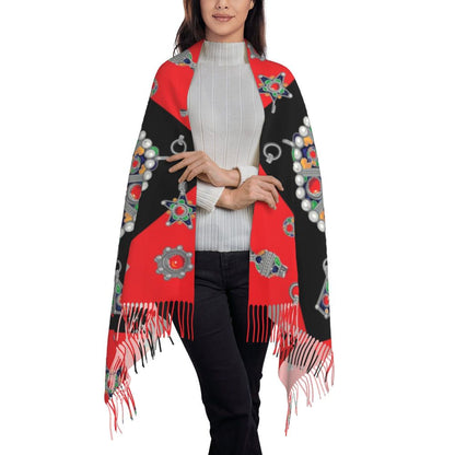 Print Amazigh Pride Tifinagh Patriotic Kabyle Scarf Men Women Winter Warm Scarves Traditional Geometric Amazigh Shawl Wrap