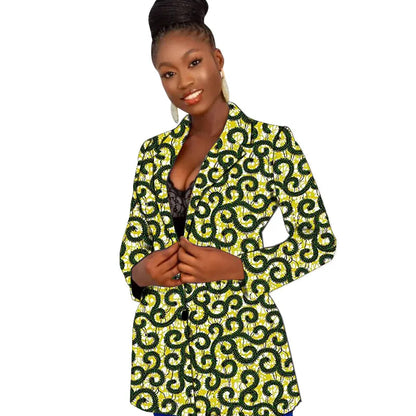 Original Design Women's Suit Jackets Colorful Print Female Ankara Blazers African Wedding Party Short Coat