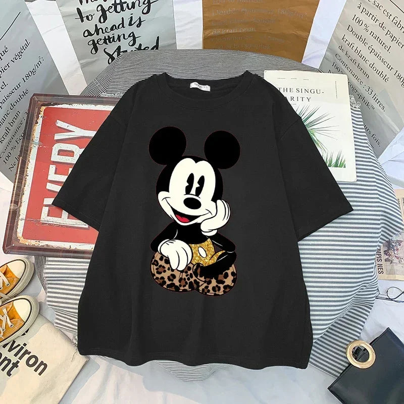 Kawaii Womens T-shirts Mickey Anime Blouses Y2k Clothing Graphic T Shirts Clothes Harajuku Oversized T Shirt Tops Harajuku