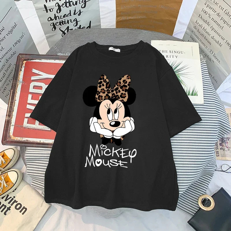 Kawaii Womens T-shirts Mickey Anime Blouses Y2k Clothing Graphic T Shirts Clothes Harajuku Oversized T Shirt Tops Harajuku