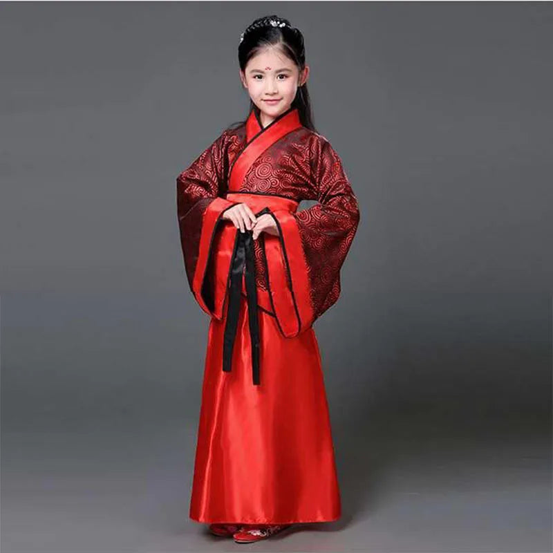 Hanfu Children 2023 Chinese Costume Kids Flower Girl Dresses Traditonal Stage Wear Women Dance Costume Adult Fairy Dress