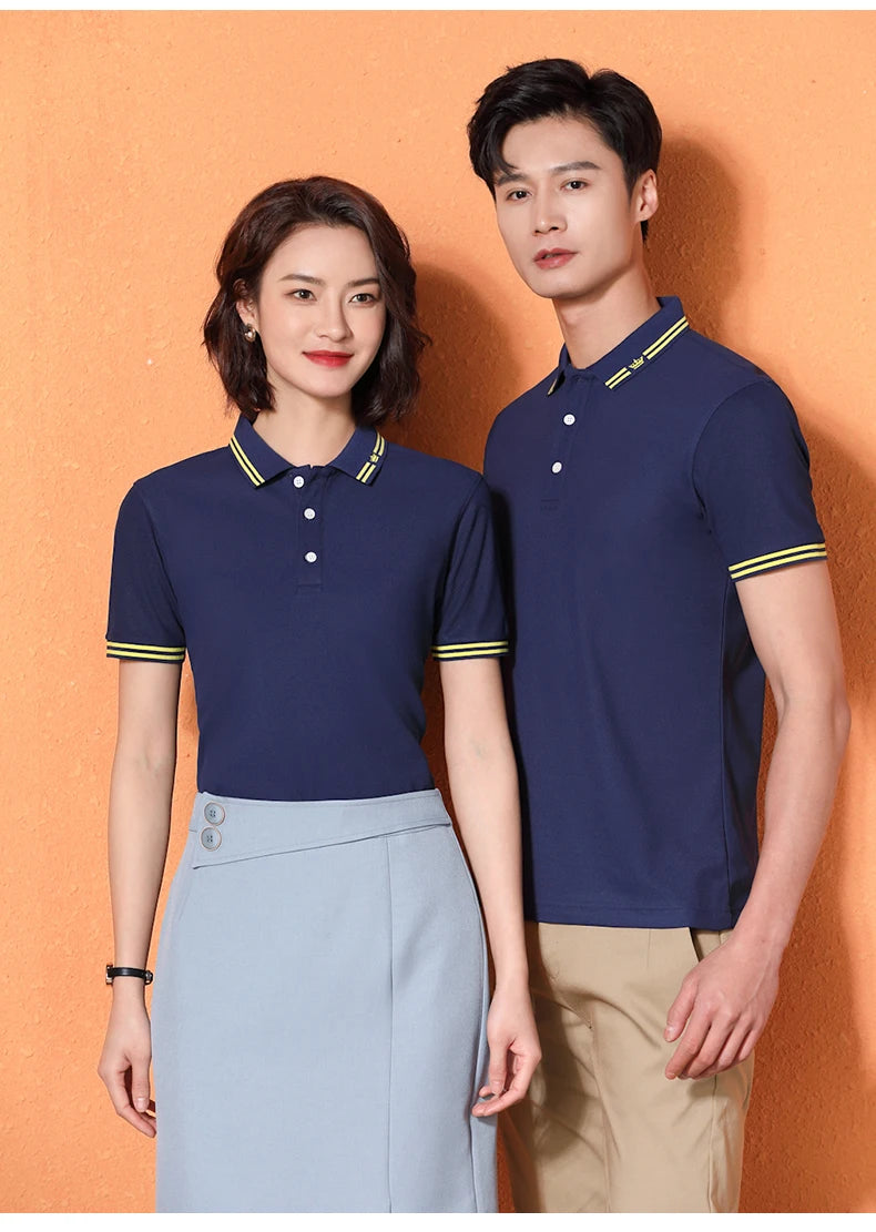 Men Polo T-shirt Logo Customizable Golf Hombre Polos 50% Cotton Daily Smart Casual Clothing Summer Autumn Lapel Top Personalized