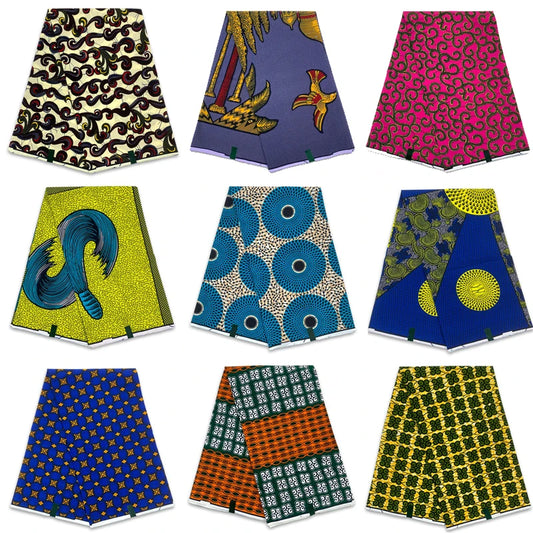 Latest African Wax Prints Fabric Guaranteed Veritable Real Wax Ankara Wax 6Yards African 100% Cotton Fabric For Party Dress