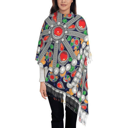 Print Amazigh Pride Tifinagh Patriotic Kabyle Scarf Men Women Winter Warm Scarves Traditional Geometric Amazigh Shawl Wrap