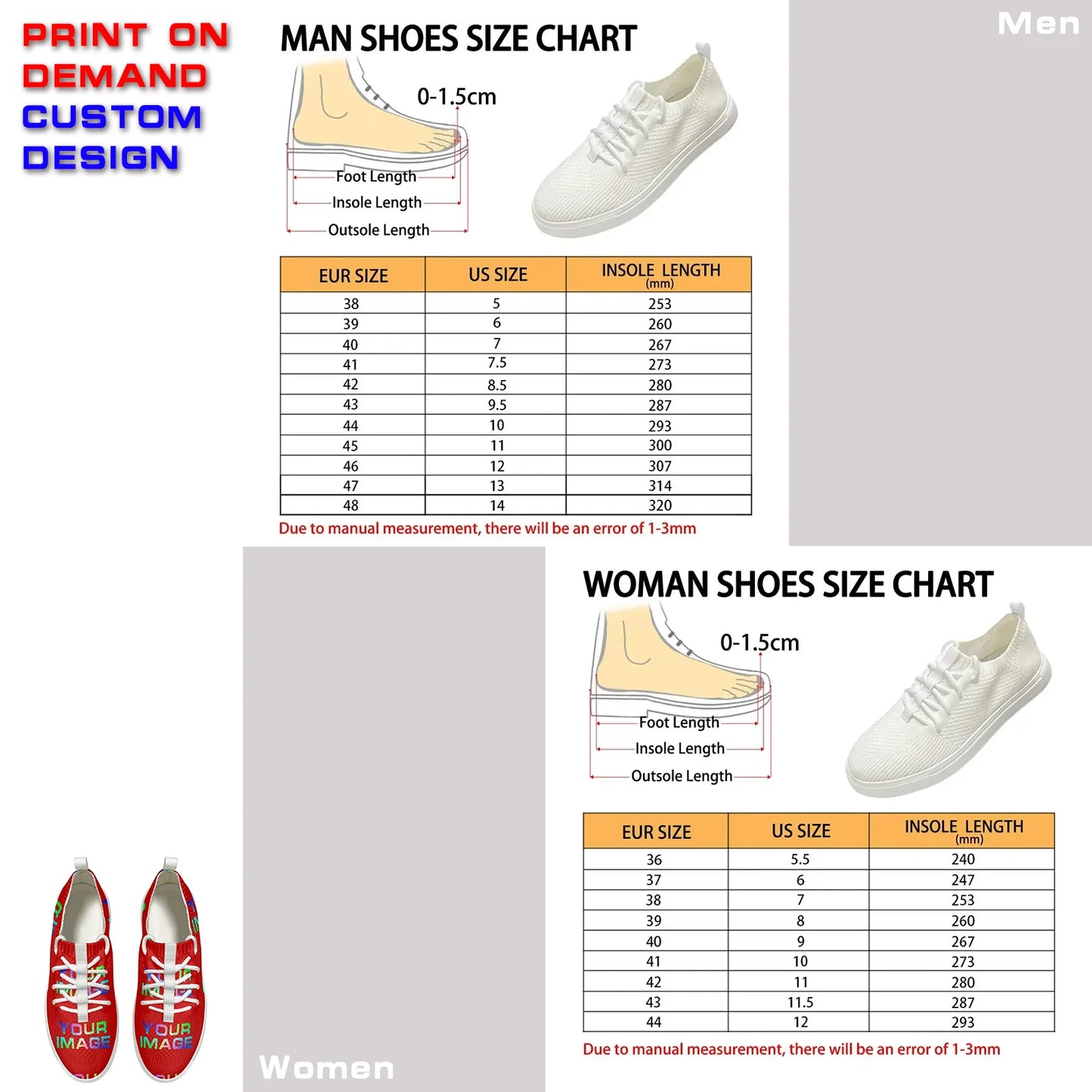 Custom Sneakers Canvas Flat Leather Boots Running Shoes Woman Man Print On Demand Image Design Holiday Matching DIY Dropshipping