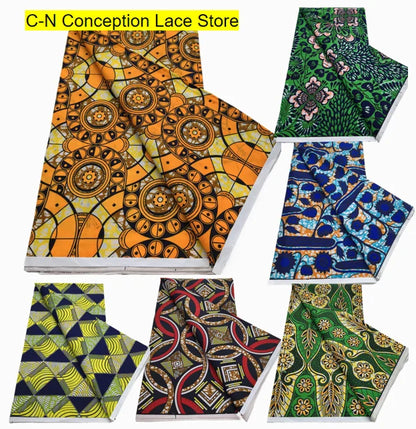 Nigeria Wax Fabric Ankara 2025 Newset DIY Print African Textile Wax Fabric Tissu For Women Dresses Sewing Polyester Material