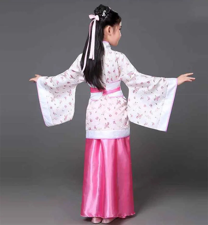 Hanfu Children 2023 Chinese Costume Kids Flower Girl Dresses Traditonal Stage Wear Women Dance Costume Adult Fairy Dress