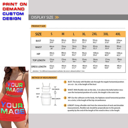 Custom Dress Print On Demand Party Sexy Girls Cartoon Image Design Women Uniforms Matching Clothes Customized DIY Dropshipping