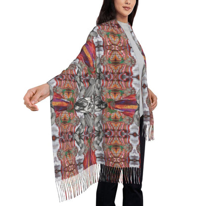 Amazigh Berber Kabyle Jewelry Scarf Wrap Women Long Winter Fall Warm Tassel Shawl Unisex Africa Ethnic Style Scarves