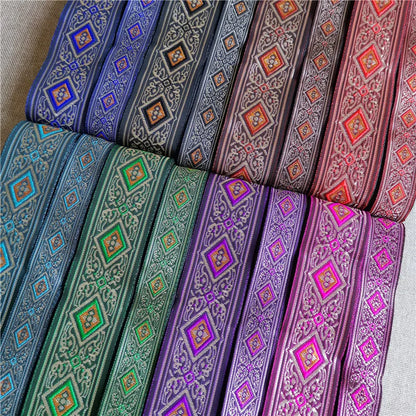 20mm-33mm 7meters Jacquard Ribbon Ethnic Lace Trim Embroidered Woven Webbing Tape For Sewing Crafting Decorative