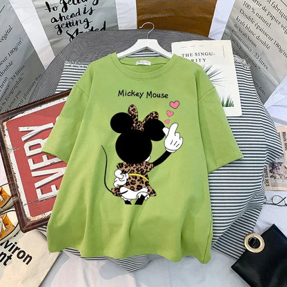 Kawaii Womens T-shirts Mickey Anime Blouses Y2k Clothing Graphic T Shirts Clothes Harajuku Oversized T Shirt Tops Harajuku