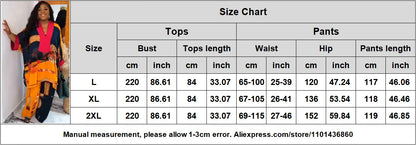 Plus Size African Clothes for Women Ankara Dashiki 2 Pieces Set Print Outfits 2024 New Muslim Fashion Tops Pants Trousers Suits