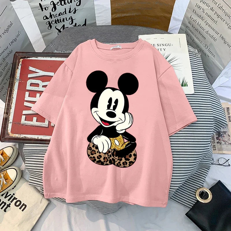 Kawaii Womens T-shirts Mickey Anime Blouses Y2k Clothing Graphic T Shirts Clothes Harajuku Oversized T Shirt Tops Harajuku