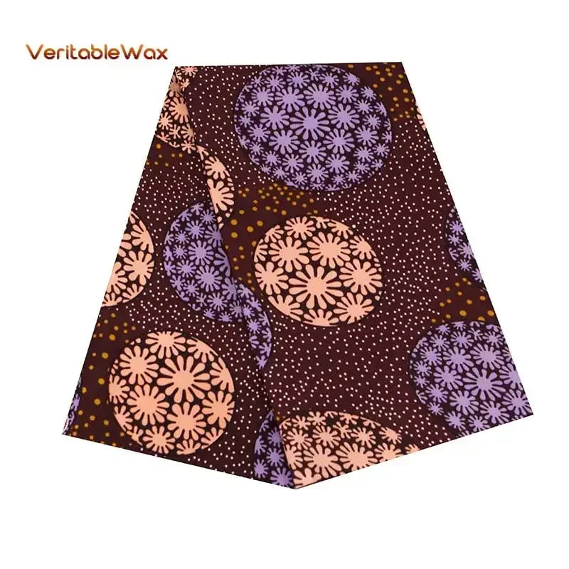 African Wax Prints Fabric New veritablewax 2022 Ankara Bazin High Quality 6 Yards African Fabric For Party Dress A-8