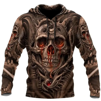 New Skull Graphics Men's Hoodie Tops 3D Fashion Unisex Sweatshirt Winter And Autumn Hip Hop Oversized Casual Clothing