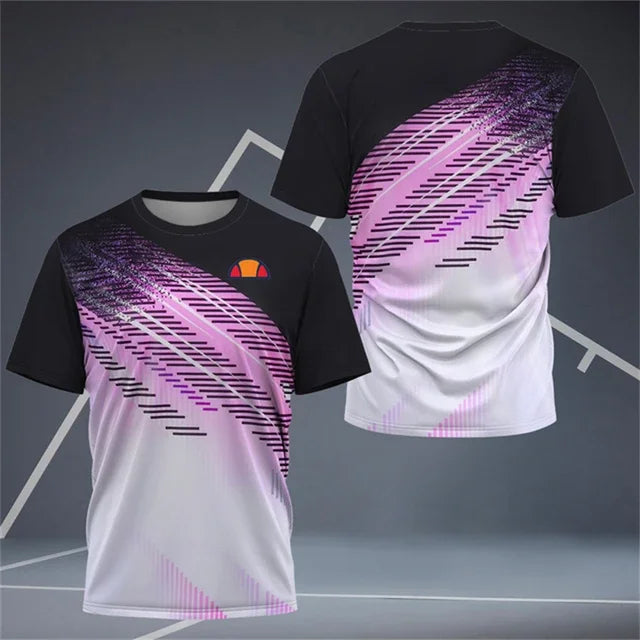 Men's T Shirts Badminton Training Clothing Outdoor Fitness Sports T-Shirts Summer Quick Dry Short Sleeve Casual O-neck Loose Top