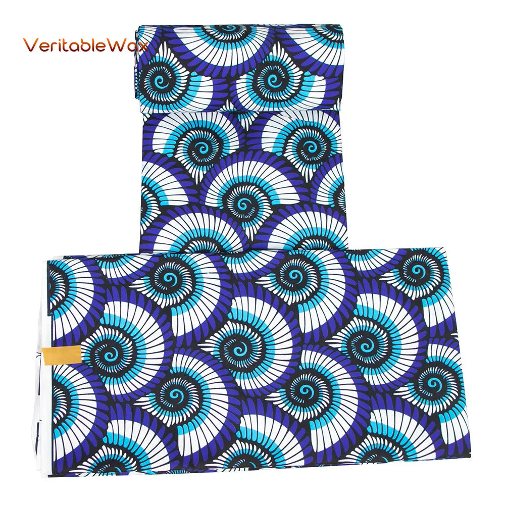 2024 Veritablewax African Dashiki Fabric Real Wax Patchwork Sewing Dress Craft Cloth Polyester High Quality Tissu N-33