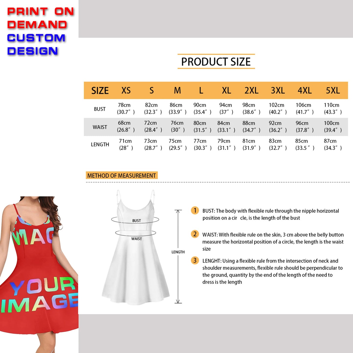 Custom Dress Print On Demand Party Sexy Girls Cartoon Image Design Women Uniforms Matching Clothes Customized DIY Dropshipping