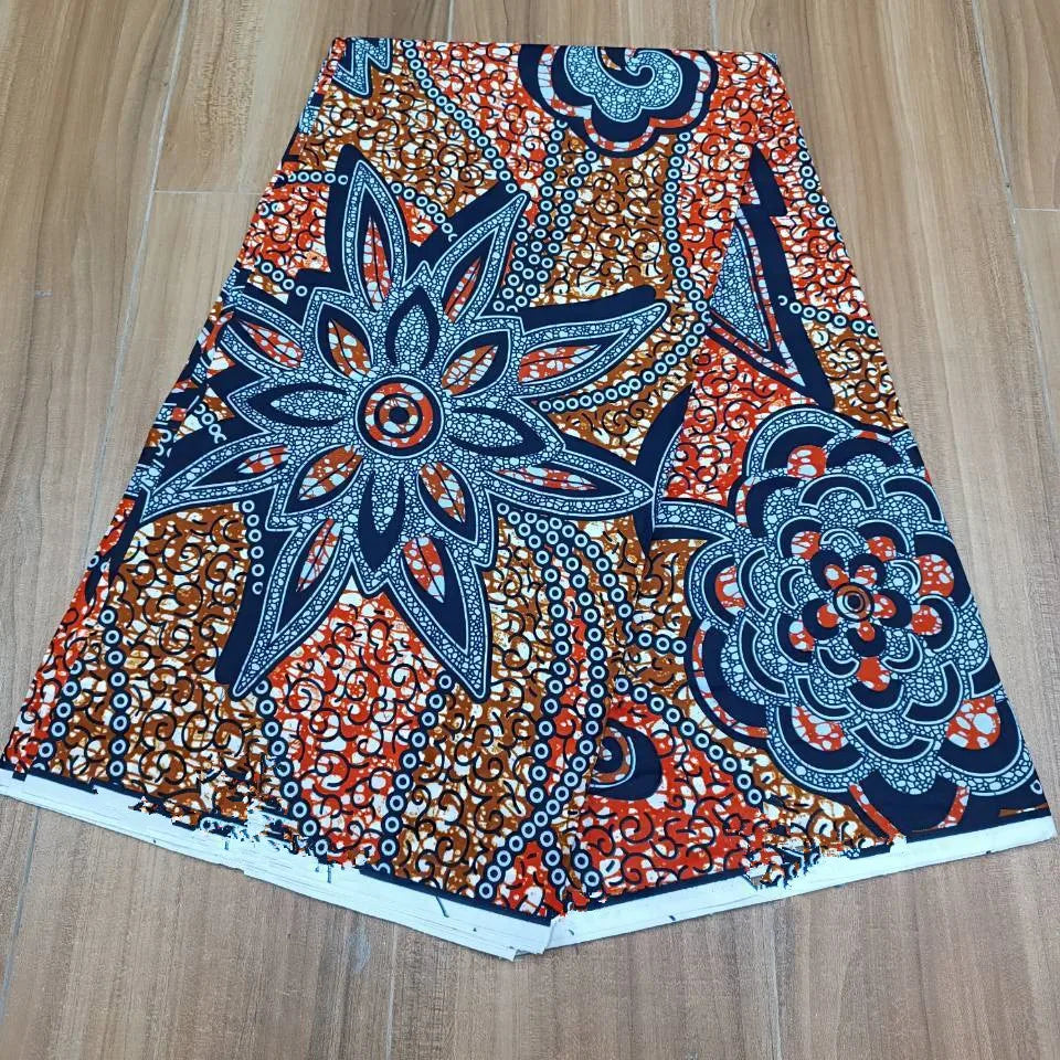 2019 Green Ankara African Wax Prints 100% cottonr Fabric Binta Real Wax High Quality 6 yard African Fabric for Party Dress