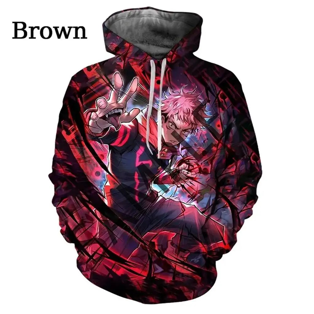 Anime Manga Jujutsu Kaisen Pattern Men's Hoodie Satoru Gojo Sweatshirt 3D Print Men's Hoodie Fashion Pullover New Men's Clothing