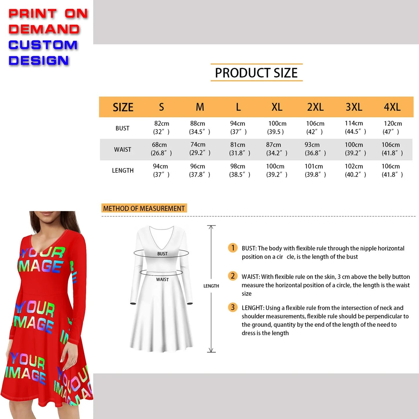 Custom Dress Print On Demand Party Sexy Girls Cartoon Image Design Women Uniforms Matching Clothes Customized DIY Dropshipping