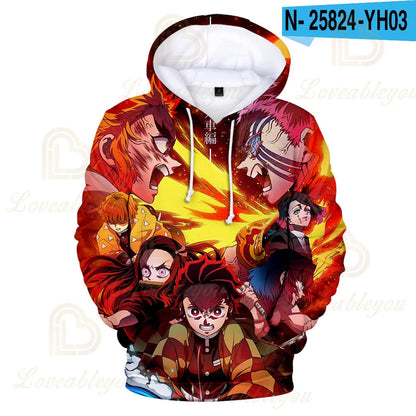 Kimetsu No Yaiba Anime 3D hoodie Kochou Shinobu Cosplay Costume Demon Slayer hoodies Men Women Rengoku Shinjurou Sweatshirts