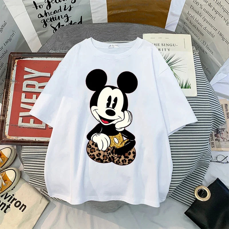 Kawaii Womens T-shirts Mickey Anime Blouses Y2k Clothing Graphic T Shirts Clothes Harajuku Oversized T Shirt Tops Harajuku