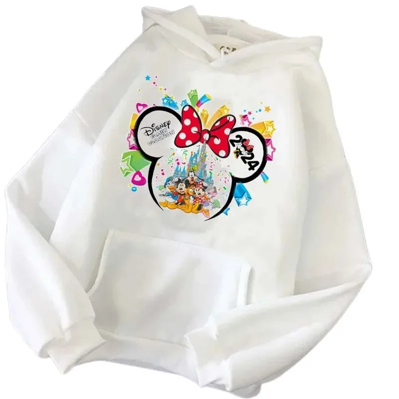 Disney 2024 Family Vacation Hoodies Fashion Disneyland Trip Women's Casual Pullover Autumn Harajuku Streetwear Sweatshirt Tops