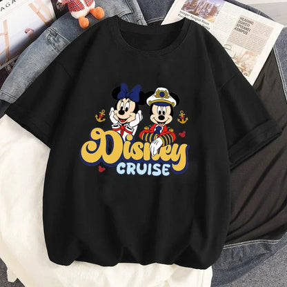 Disney Cruise Mickey Mouse T-shirt Fashion Women Casual Short Sleeves T Shirt Tops Summer Streetwear Harajuku Tshirt Clothes