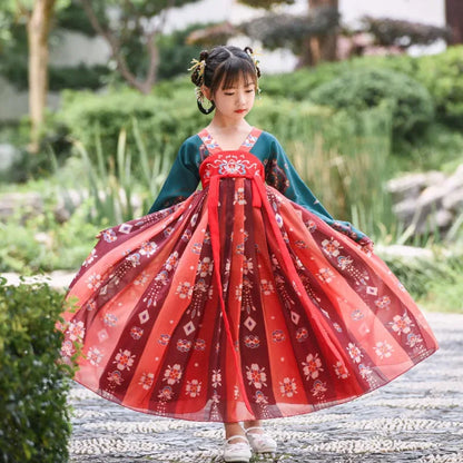 Retro Chinese Hanfu Girls' Casual Dress