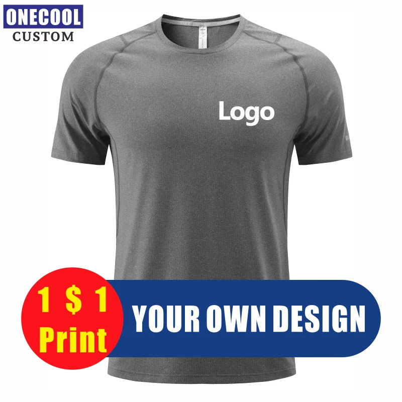 ONECOOL Quick-Drying Custom T Shirt Logo Print Group Men And Women Clothing Embroidery 6 Colors Euro Size S-4XL Personal Design