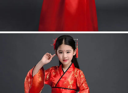 Ancient Costume Dance Girl Set Performance Show Child Clothing Cosplay Princess Chinese Traditional Dress for Girls Hanfu Dress