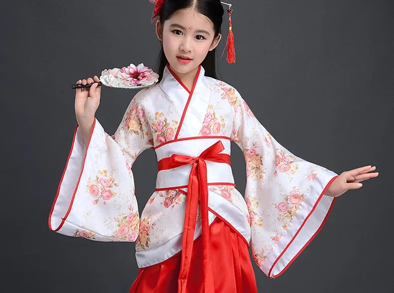 Ancient Costume Dance Girl Set Performance Show Child Clothing Cosplay Princess Chinese Traditional Dress for Girls Hanfu Dress