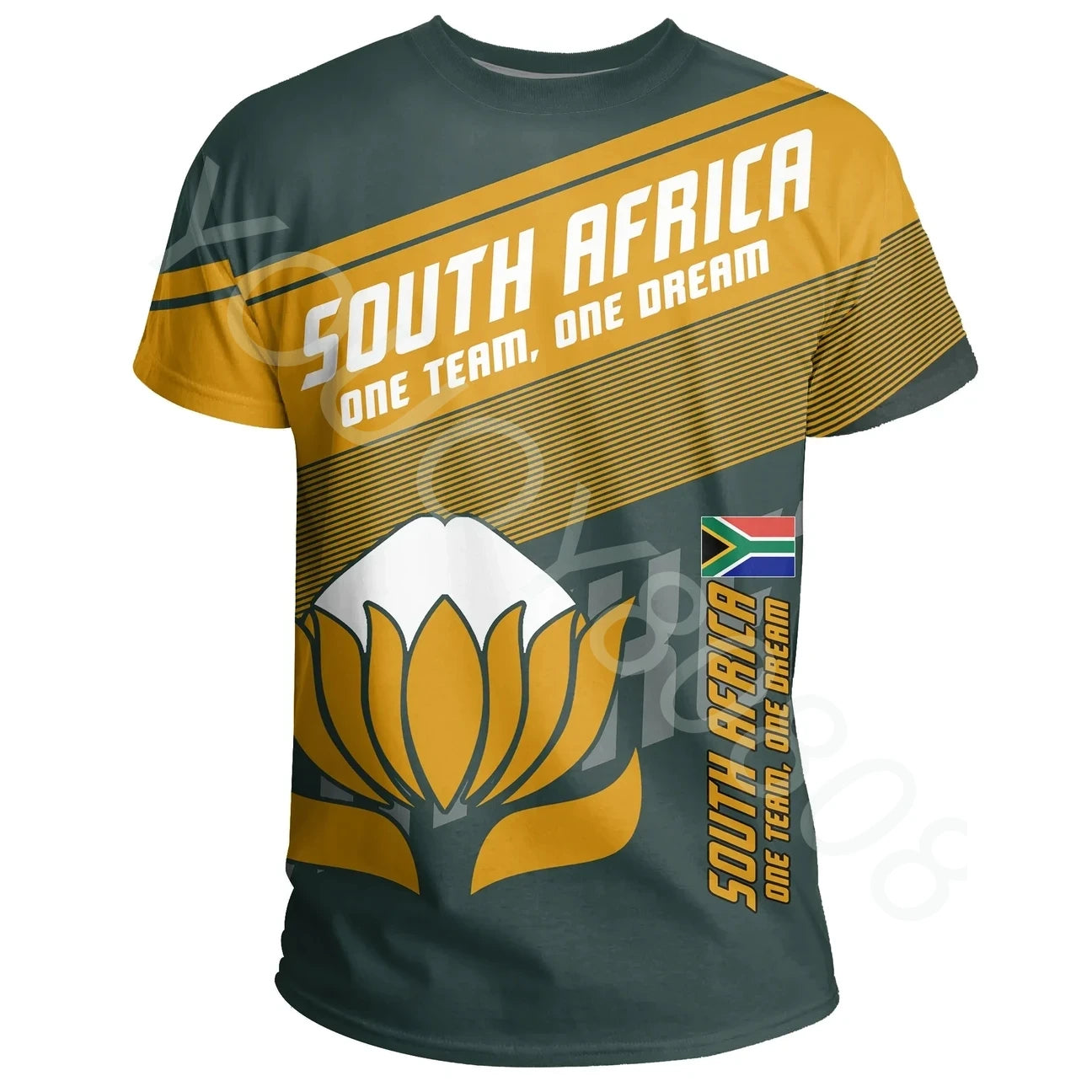 New African clothing sports T-shirt Cricket South Africa Protea - Brian style printing men's and women's casual Harajuku models