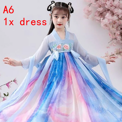 New Retro Chinese Hanfu Children's Girls' Dress Imitation Tang Dynasty Girls' Dress